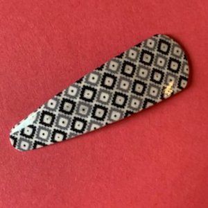 Black white and gray geometric big hair clip New